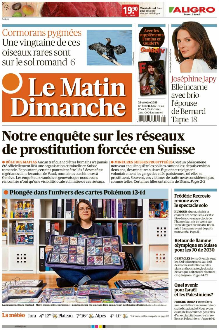 Portada de Le Matin (Suiza)