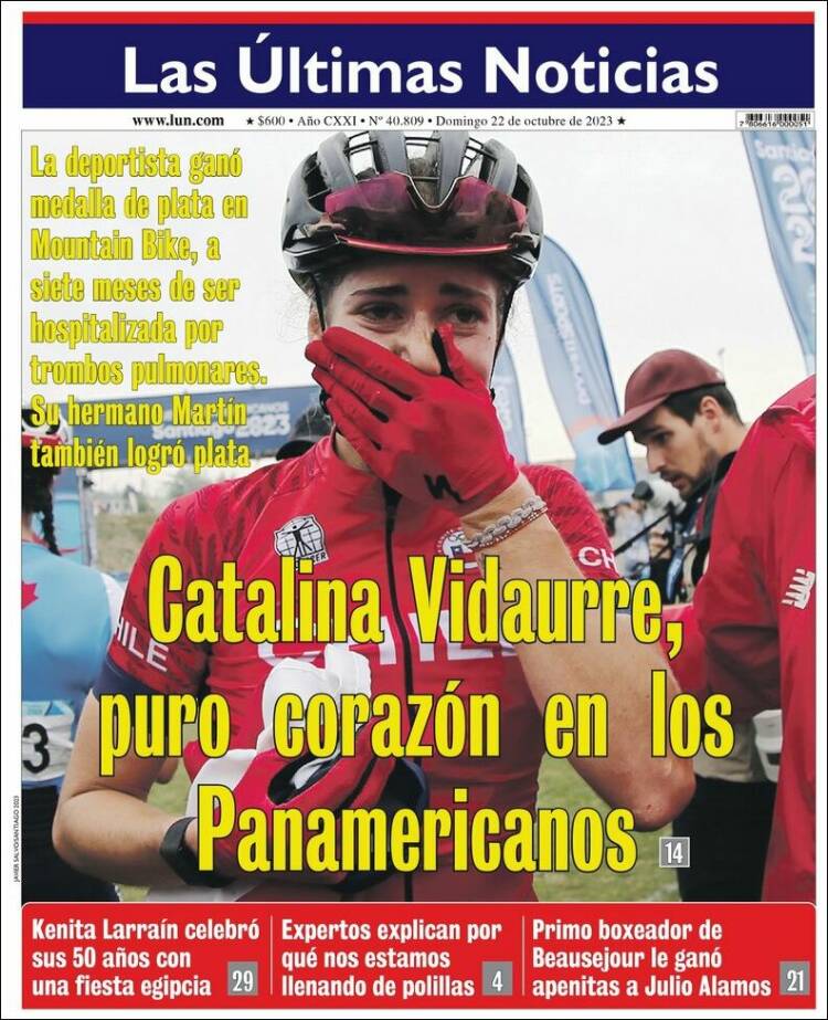 Portada de Las Últimas Noticias (Chile)