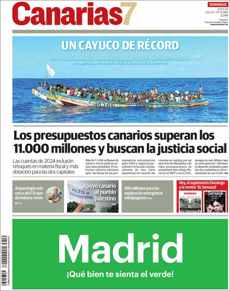 Portada de Canarias 7 (Espa&ntilde;a)