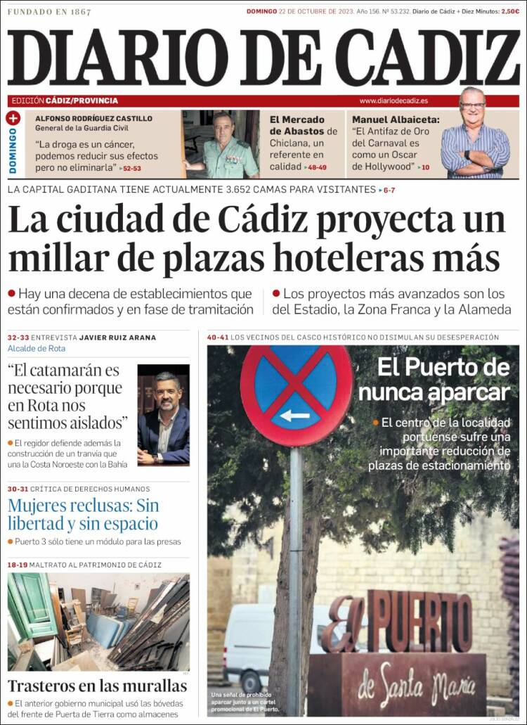 Portada de Diario de Cádiz (Espa&ntilde;a)