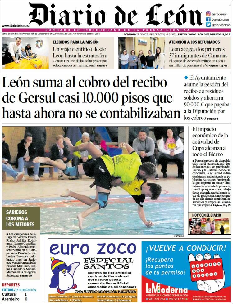 Portada de Diario de León (Espa&ntilde;a)