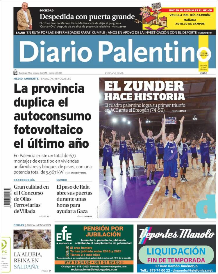 Portada de Diario Palentino (Espa&ntilde;a)