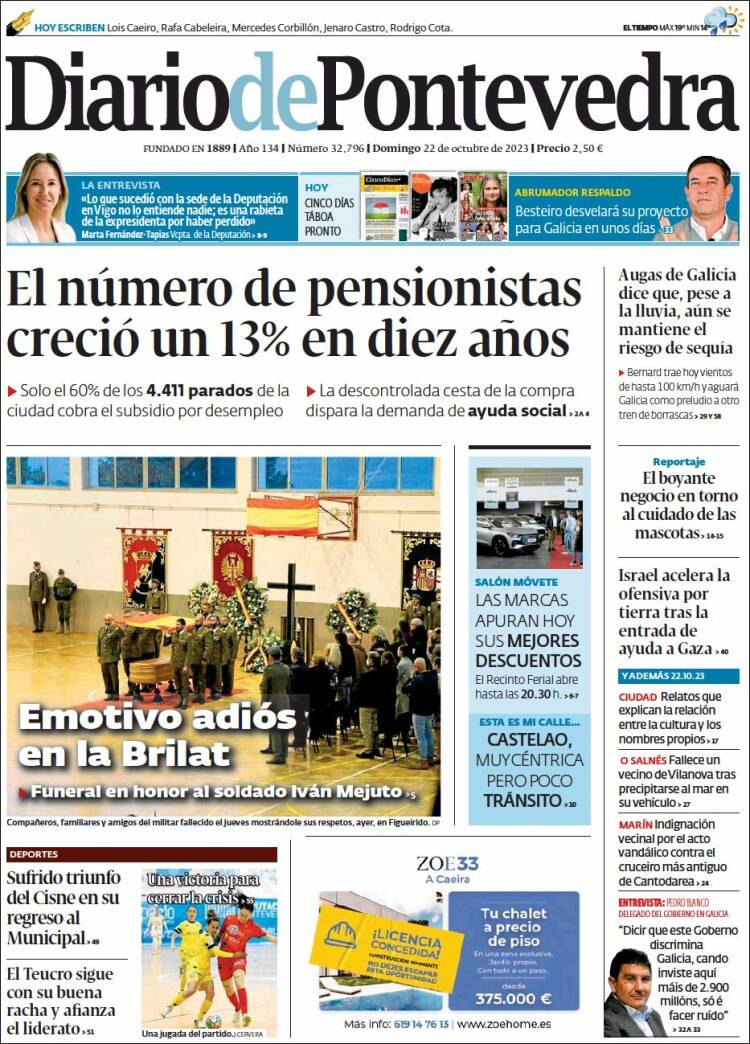 Portada de Diario de Pontevedra (Espa&ntilde;a)