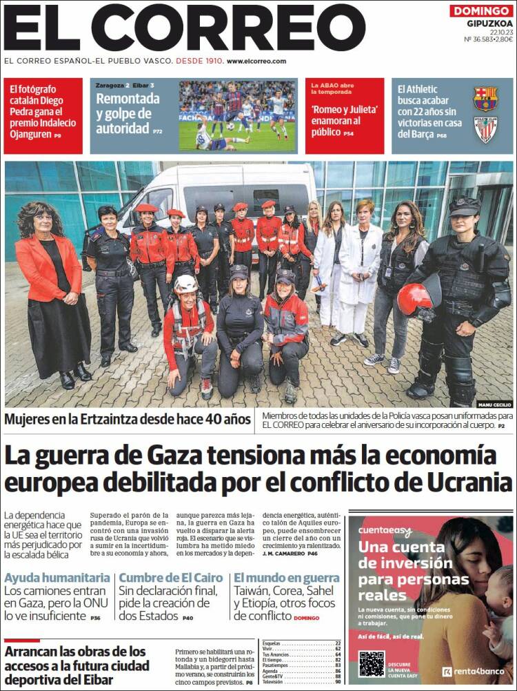 Portada de El Correo - Guipuzcoa (Espa&ntilde;a)
