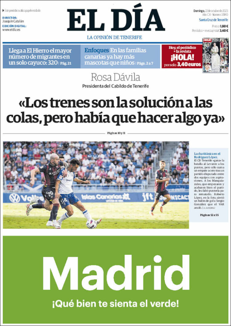 Portada de El Día (Espa&ntilde;a)