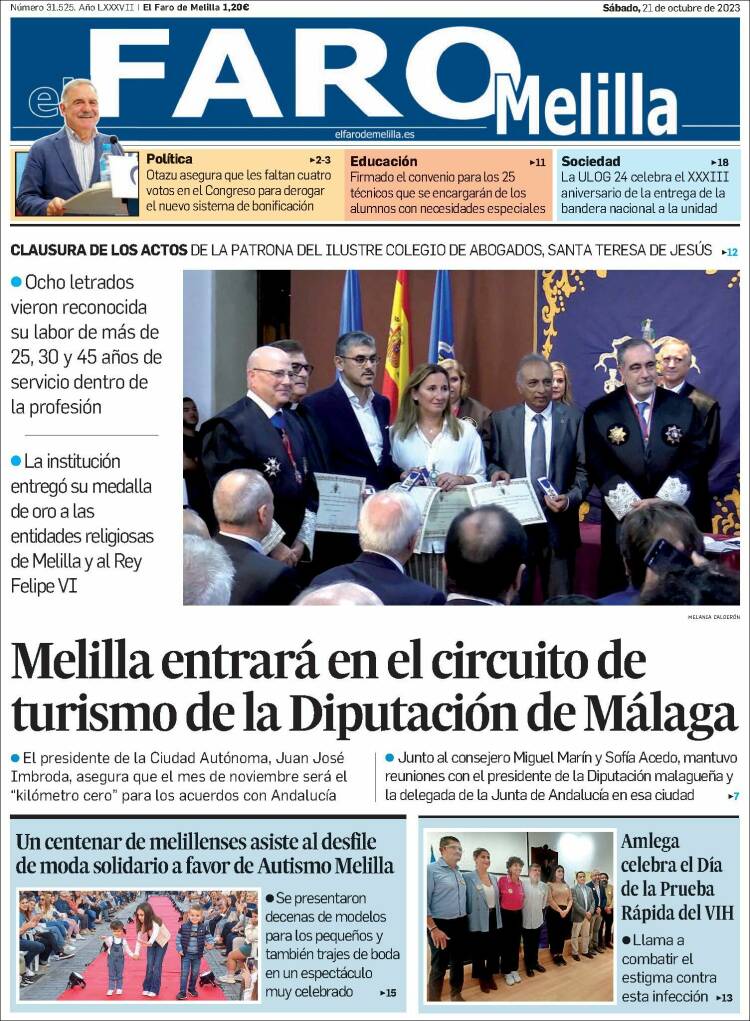 Portada de El Faro de Melilla (Espa&ntilde;a)
