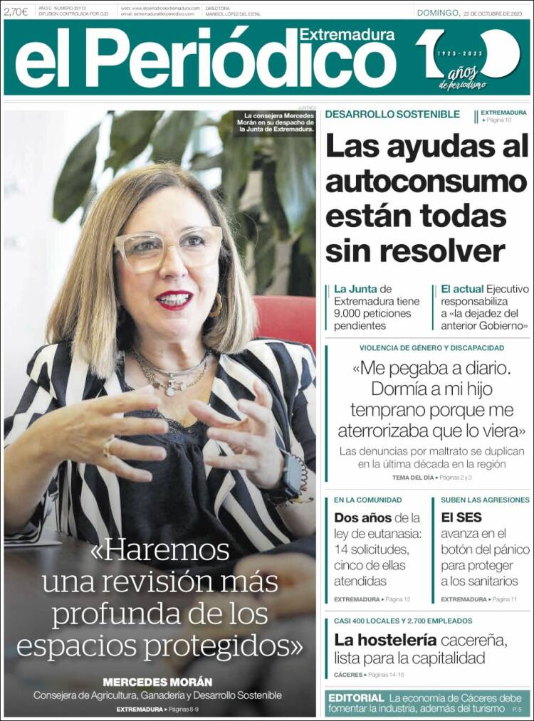 Portada de El Periódico de Extremadura (Espa&ntilde;a)