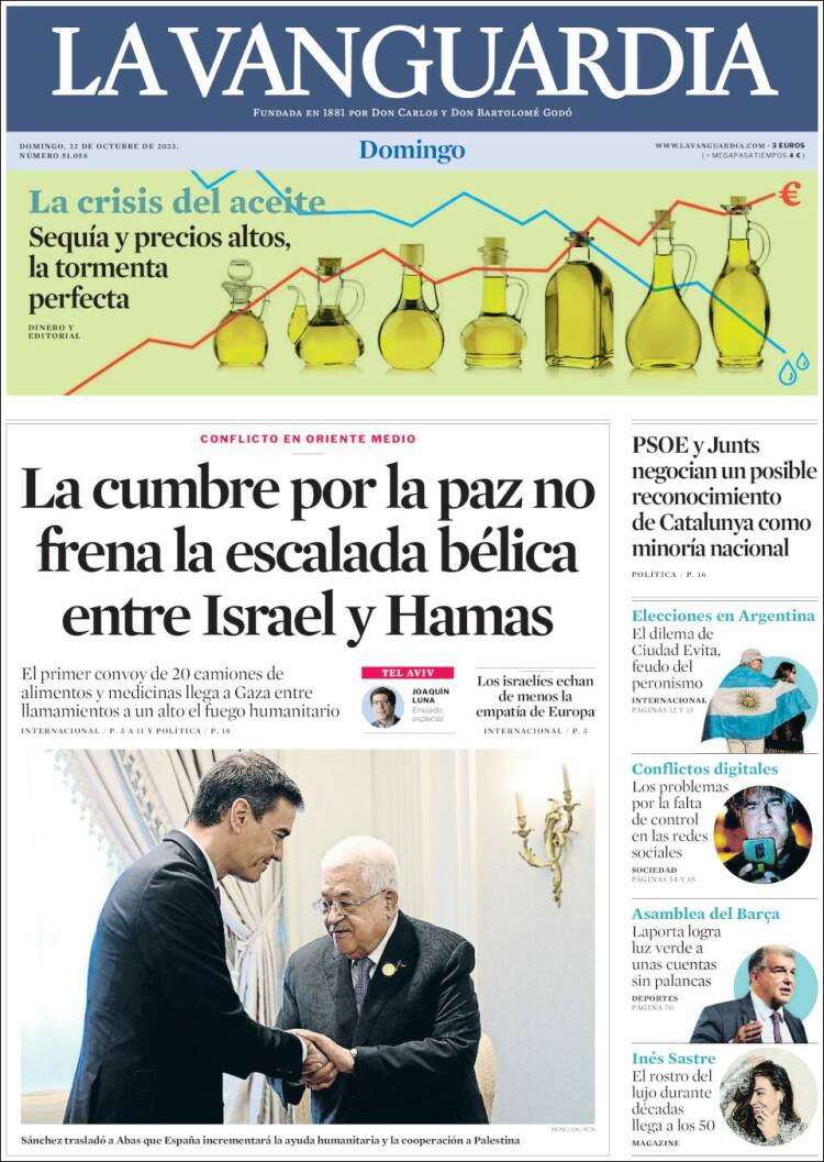Portada de La Vanguardia (Espa&ntilde;a)