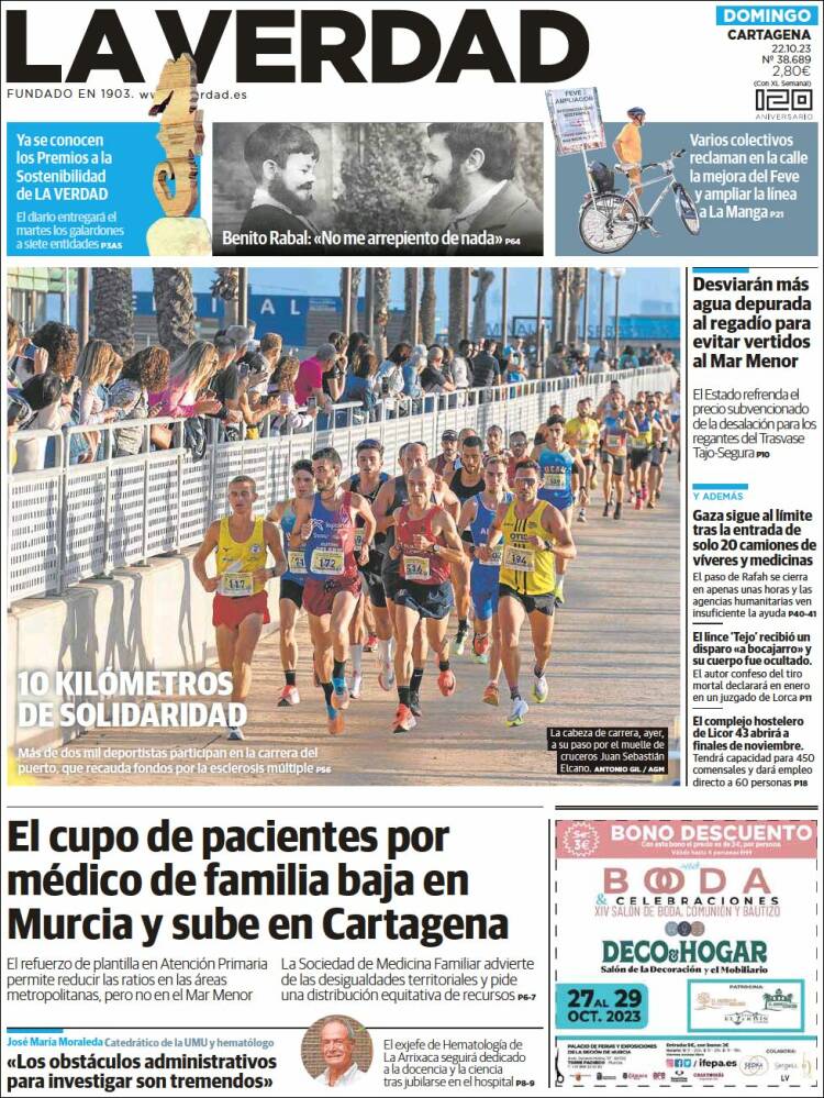 Portada de La Verdad de Cartagena (Espa&ntilde;a)