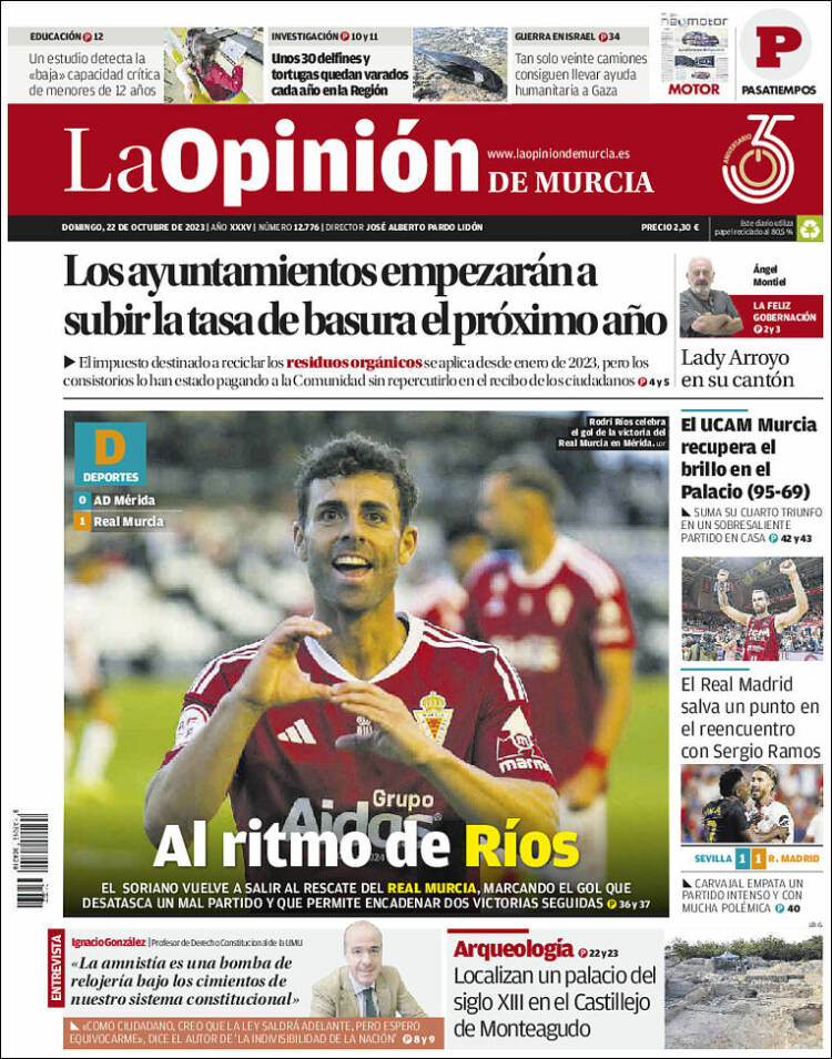 Portada de La Opinión de Murcia (Espa&ntilde;a)