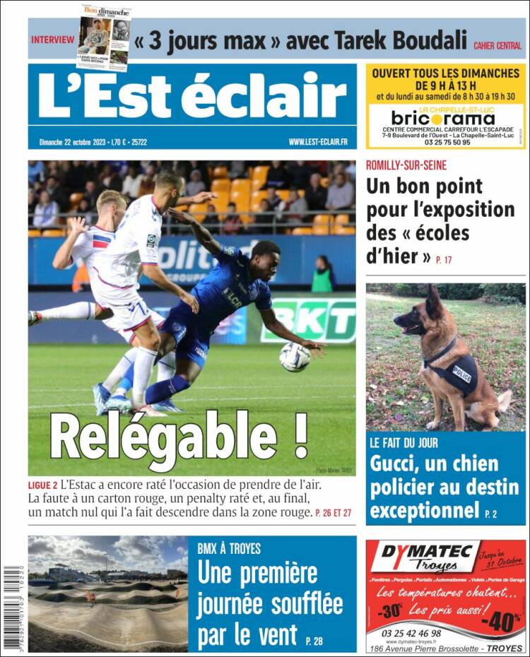 Portada de L'Est Eclair (Francia)