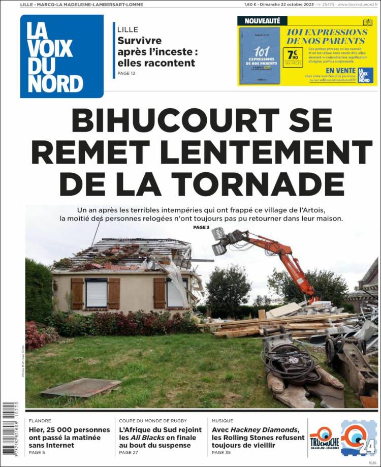 Portada de La Voix du Nord (Francia)