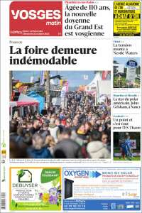 Portada de Vosges Matin (Francia)