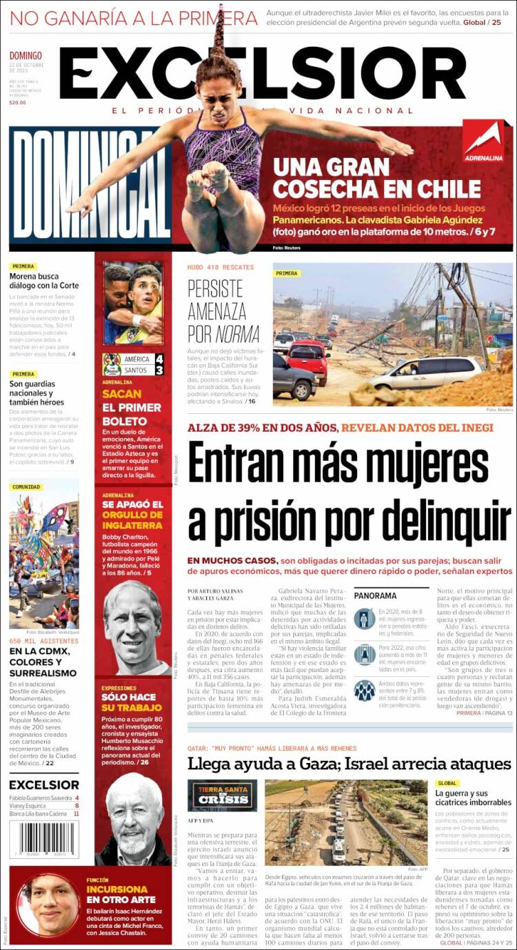 Portada de Excelsior (M&eacute;xico)