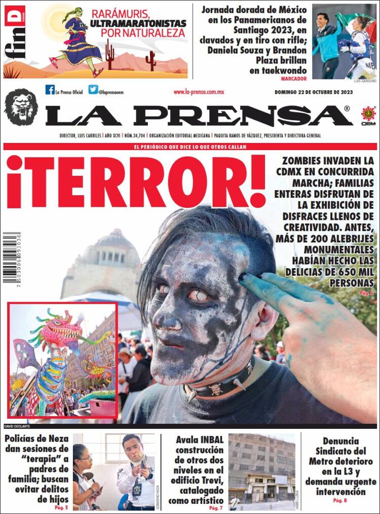 Portada de La Prensa (M&eacute;xico)
