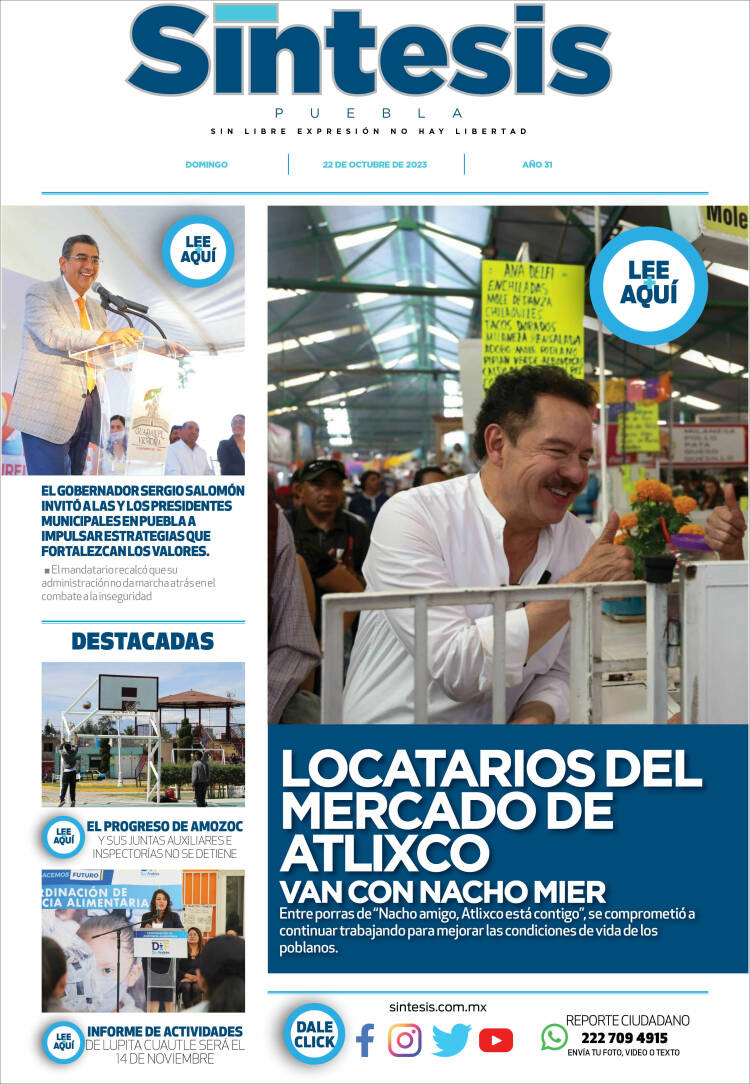 Portada de Síntesis - Puebla (M&eacute;xico)