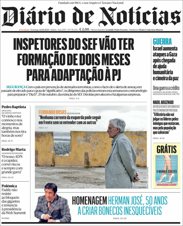 Portada de Diário de Noticias (Portugal)