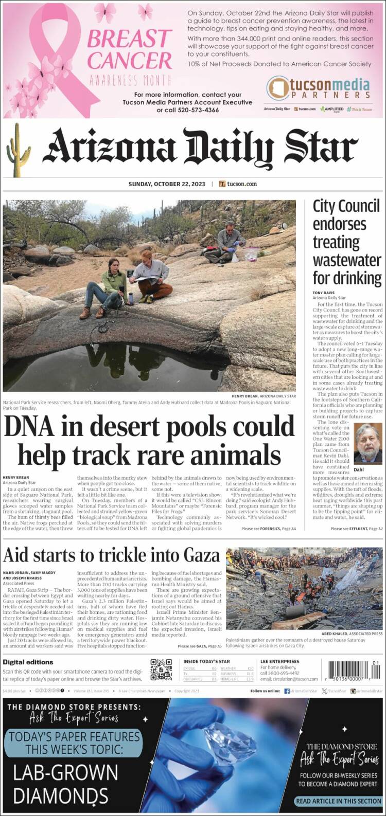 Portada de Arizona Daily Star (USA)