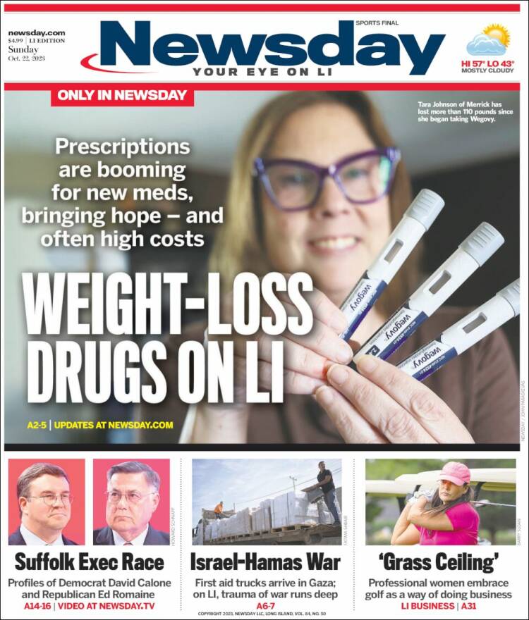 Portada de Newsday (USA)