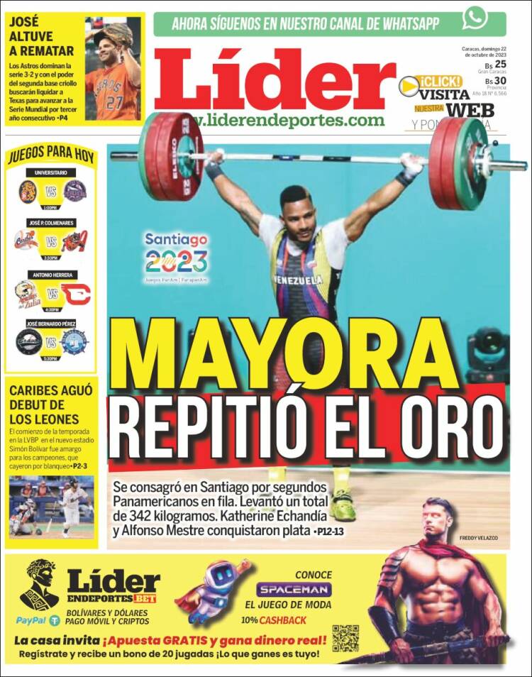 Portada de Lider en deportes (Venezuela)