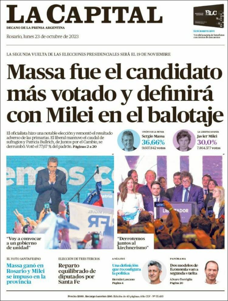 Portada de La Capital - Rosario (Argentina)
