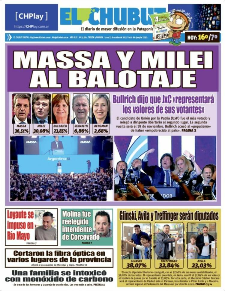 Portada de El Chubut (Argentina)