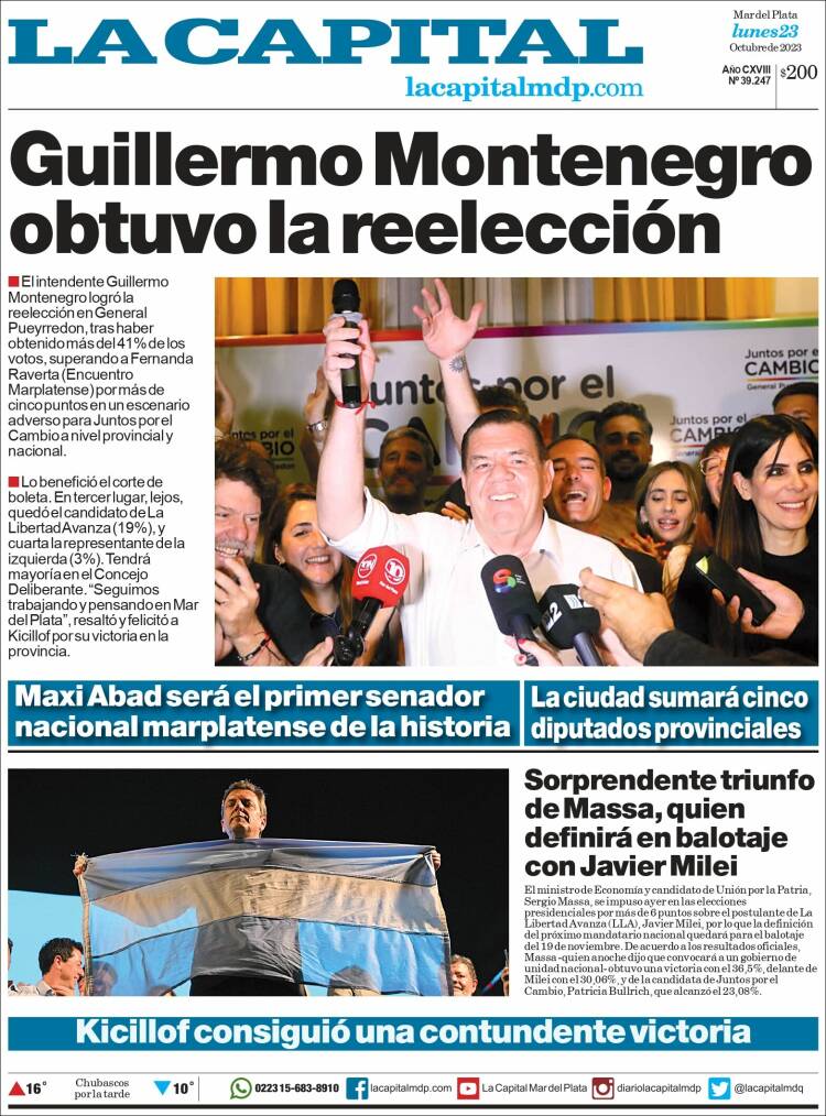 Portada de Diario La Capital - Mar del Plata (Argentina)