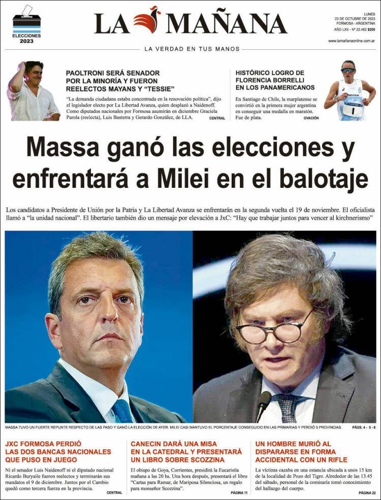Portada de Diario La Mañana (Argentina)