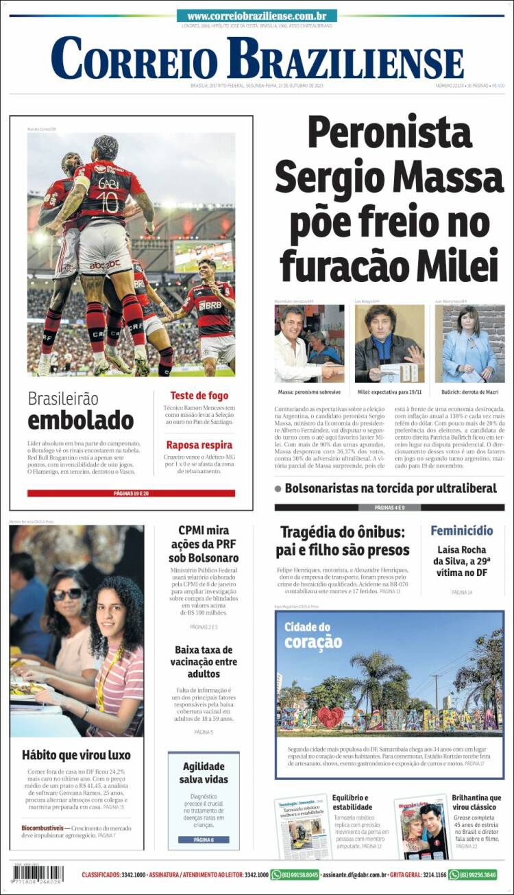 Portada de Correio Braziliense (Brasil)