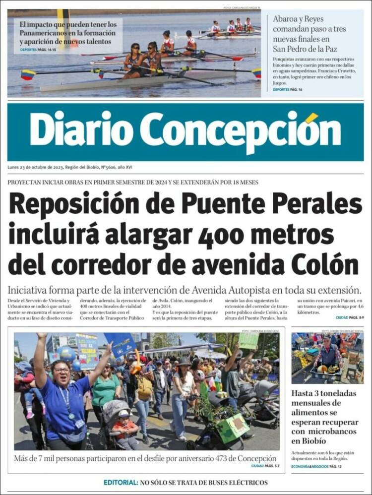 Portada de Diario de Concepción (Chile)