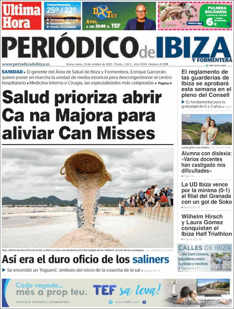 Portada de Periódico de Ibiza (España)