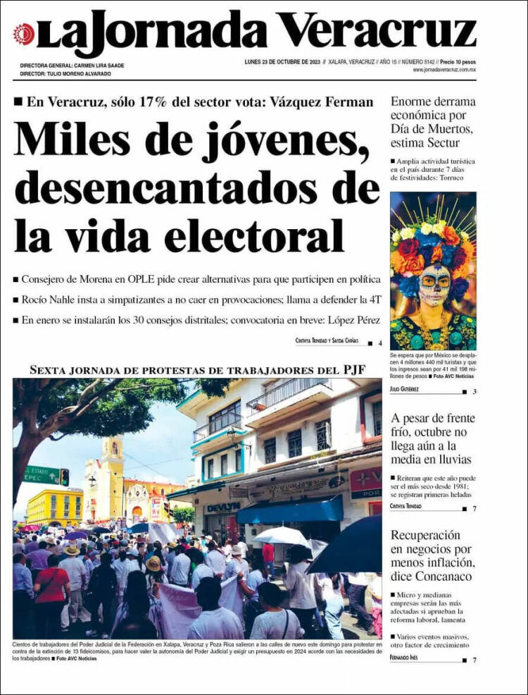 Portada de La Jornada Veracruz (México)