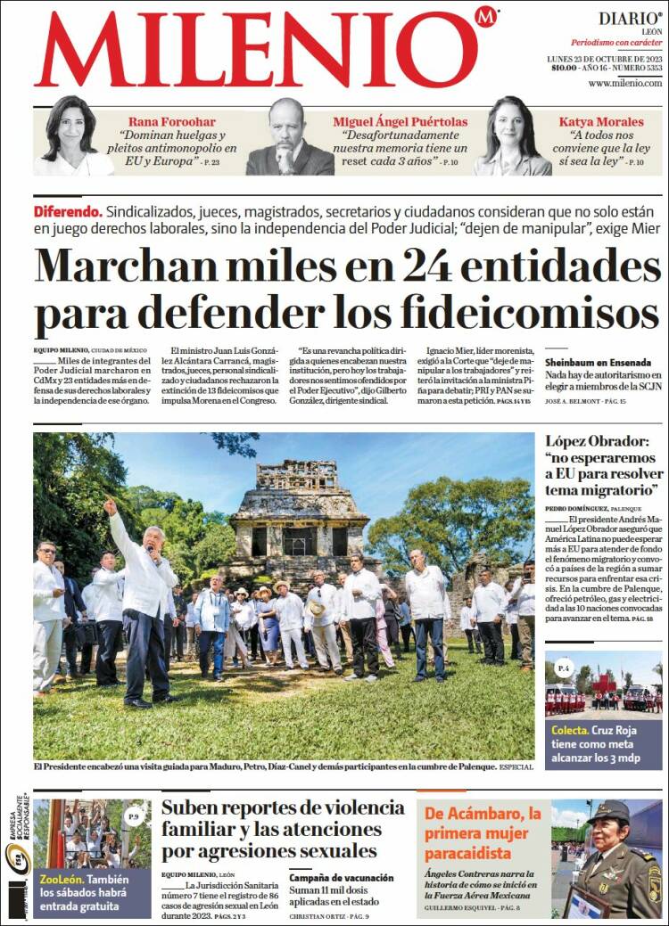 Portada de Milenio de León (México)