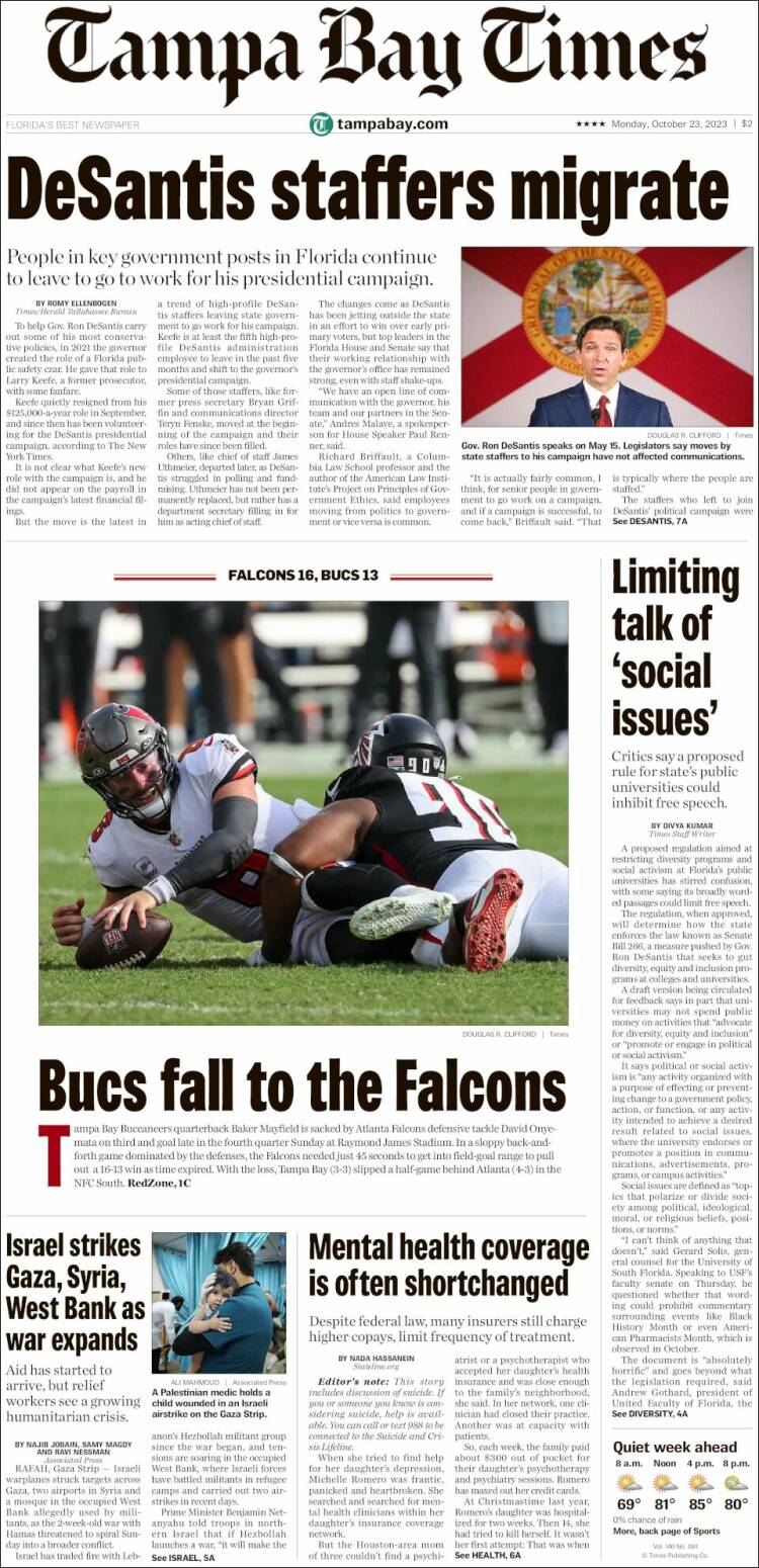 Portada de Tampa Bay Times (USA)