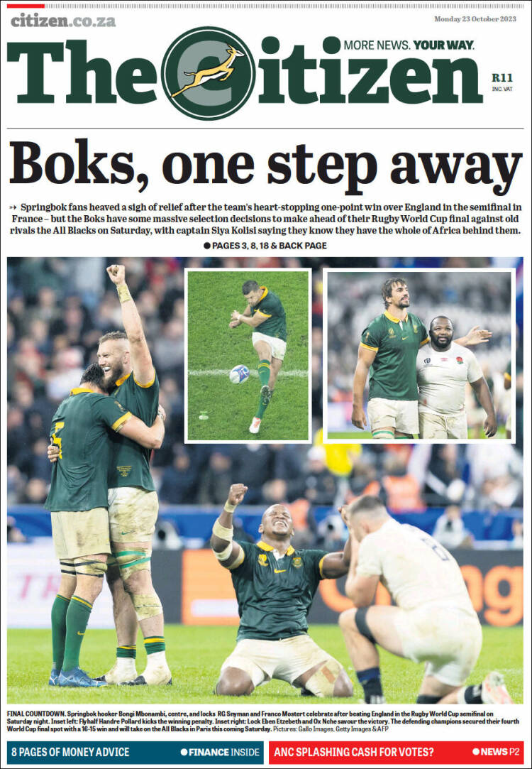 Portada de The Citizen (Sud&aacute;frica)