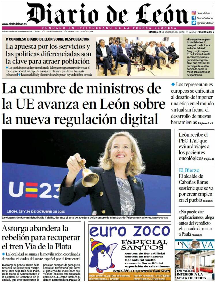 Portada de Diario de León (España)