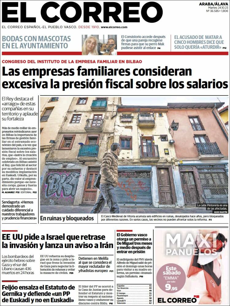 Portada de El Correo - Álava (España)