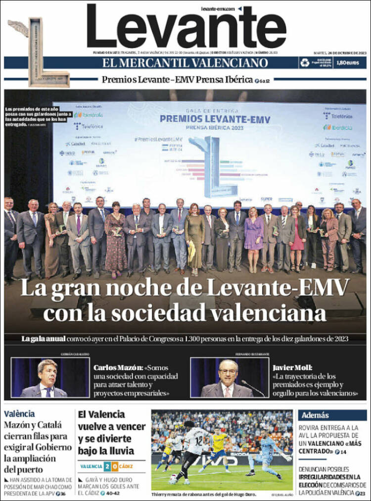 Portada de Levante (España)