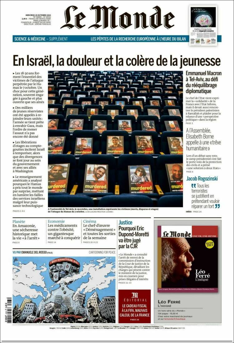 Portada de Le Monde (Francia)