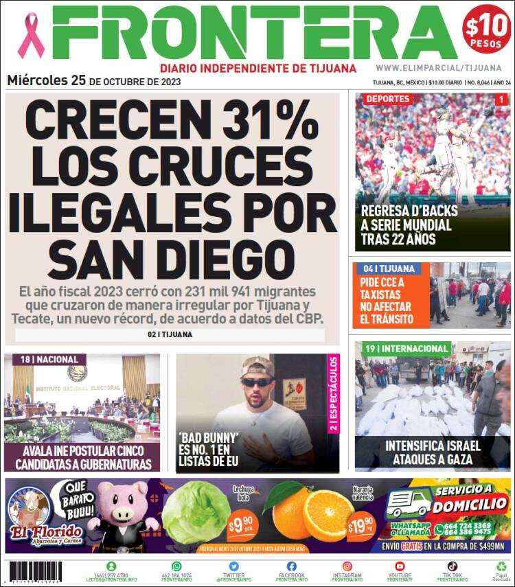 Portada de Frontera (México)