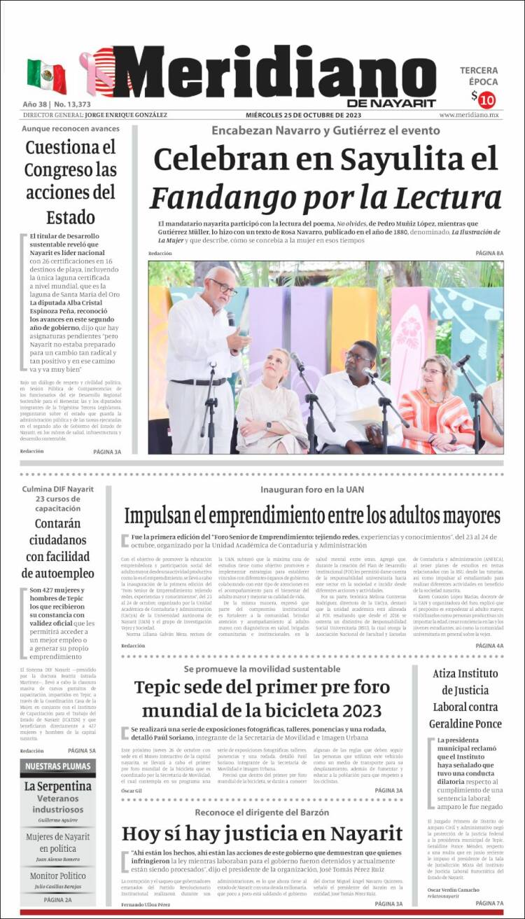 Portada de Meridiano (México)