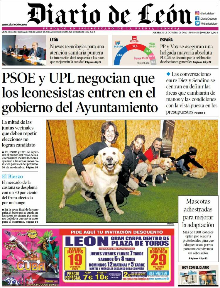 Portada de Diario de León (España)