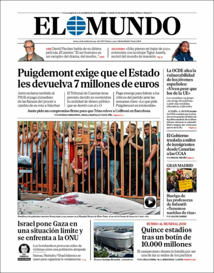 Portada de El Mundo (España)