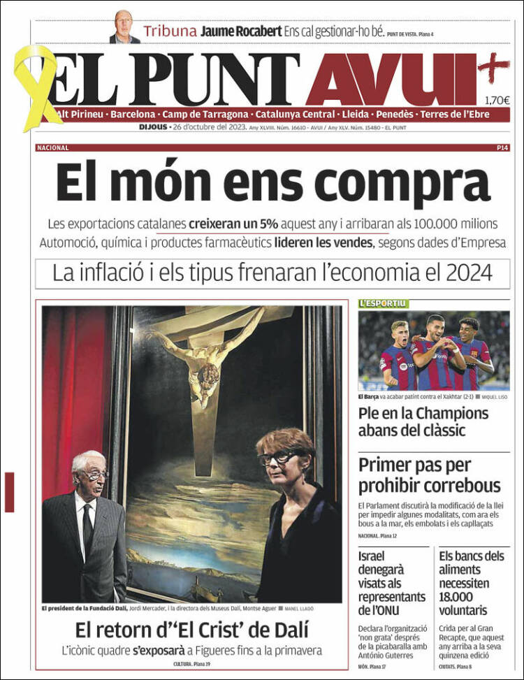 Portada de El Punt Avui (España)