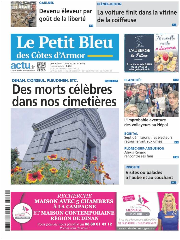 Portada de Le Petit Bleu (Francia)