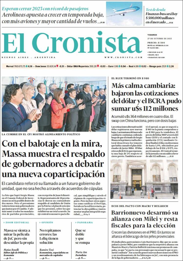 Portada de El Cronista Comercial (Argentina)