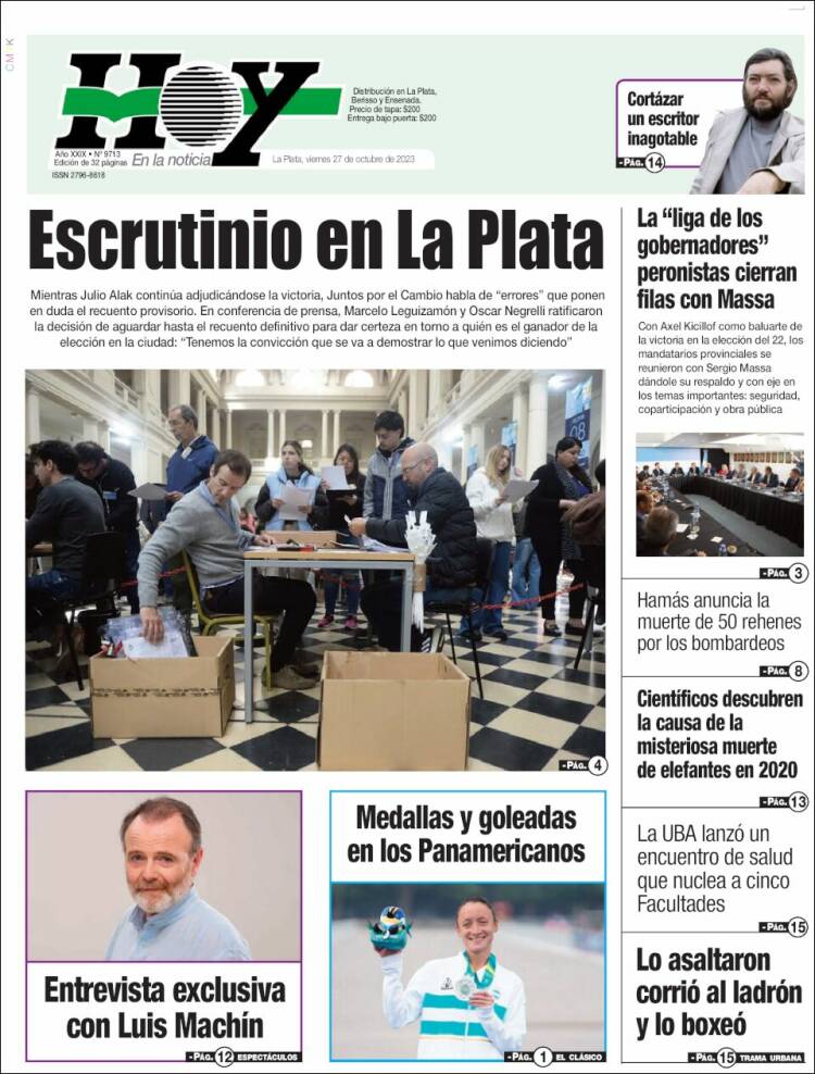 Portada de Diario Hoy (Argentina)