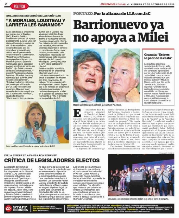 Portada de Diario El Libertador (Argentina)