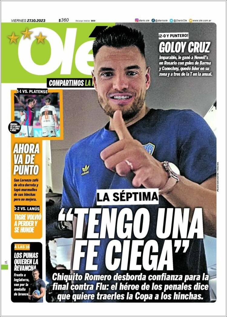 Portada de Olé (Argentina)