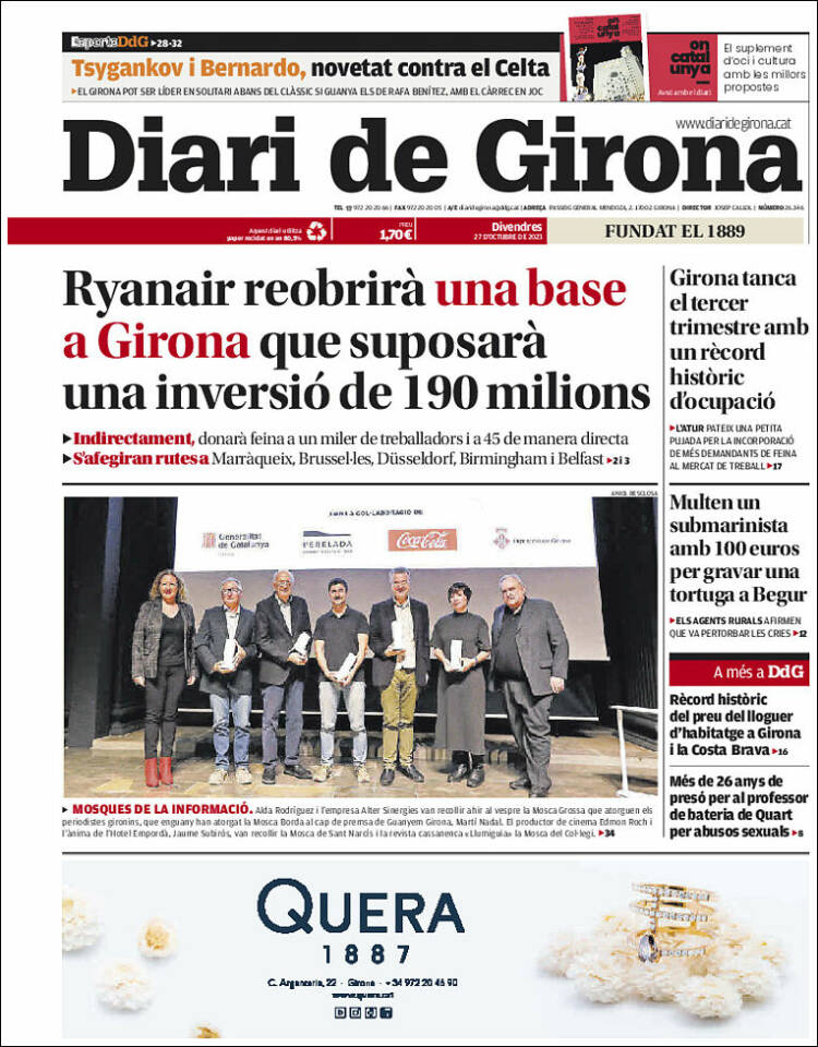 Portada de Diari de Girona (España)